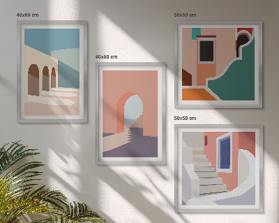 Wall art set Pastel minimalist graphics