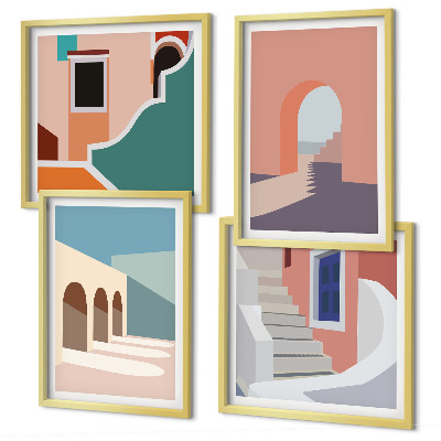 Wall art set Pastel minimalist graphics
