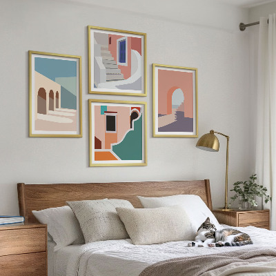 Wall art set Pastel minimalist graphics