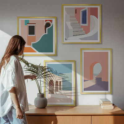 Wall art set Pastel minimalist graphics