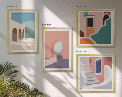 Wall art set Pastel minimalist graphics