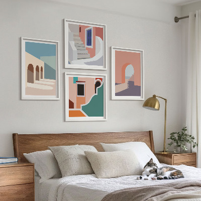 Wall art set Pastel minimalist graphics