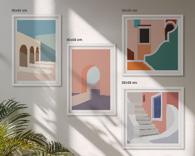 Wall art set Pastel minimalist graphics