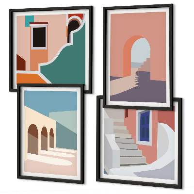Wall art set Pastel minimalist graphics