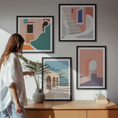 Wall art set Pastel minimalist graphics