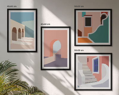 Wall art set Pastel minimalist graphics