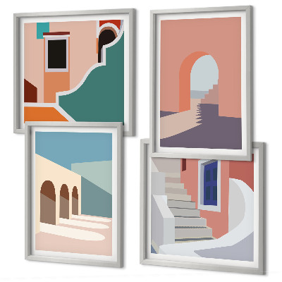 Wall art set Pastel minimalist graphics