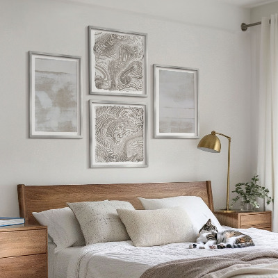 Set of 4 wall art pieces Worn textures modern style