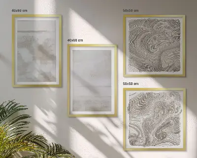 Set of 4 wall art pieces with worn textures in a modern style