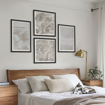 Set of 4 wall art pieces Worn textures modern style