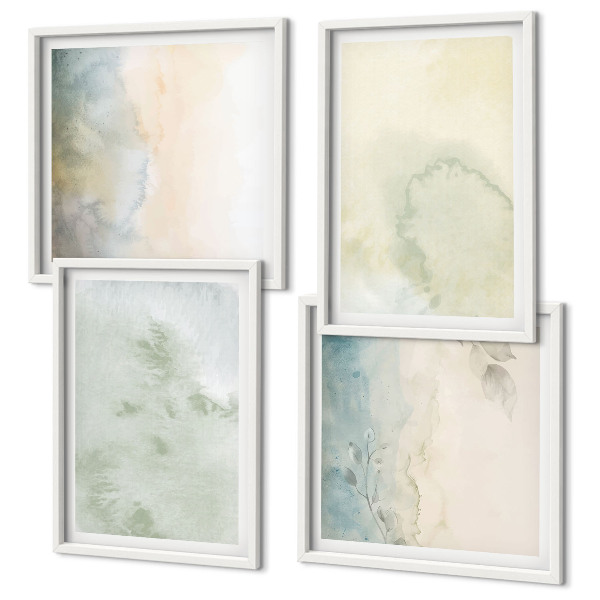 Multi-piece wall decor set Pastel watercolor canvas texture