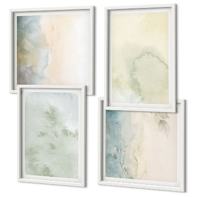 Multi-piece wall decor set Pastel watercolor canvas texture