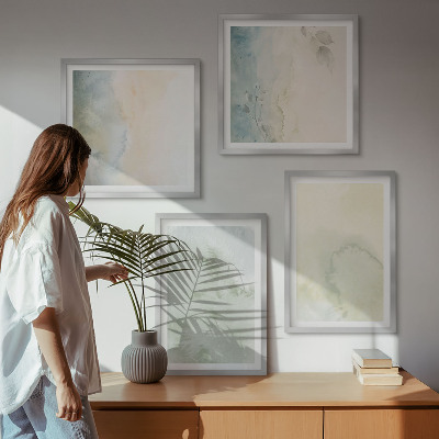 Multi-piece wall decor set Pastel watercolor canvas texture