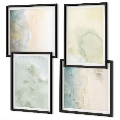 Multi-piece wall decor set Pastel watercolor canvas texture