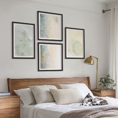 Multi-piece wall decor set Pastel watercolor canvas texture
