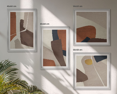 Wall art set Abstract modern shapes