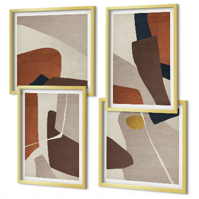Wall art set Abstract modern shapes