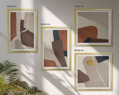 Wall art set Abstract modern shapes
