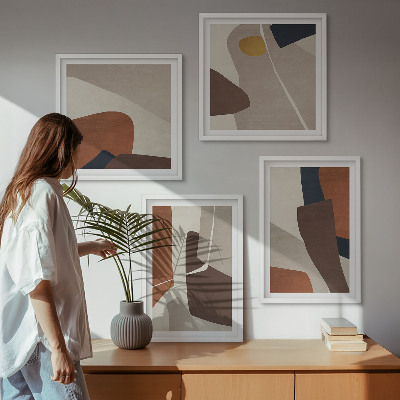 Wall art set Abstract modern shapes