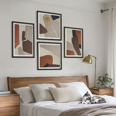 Wall art set Abstract modern shapes