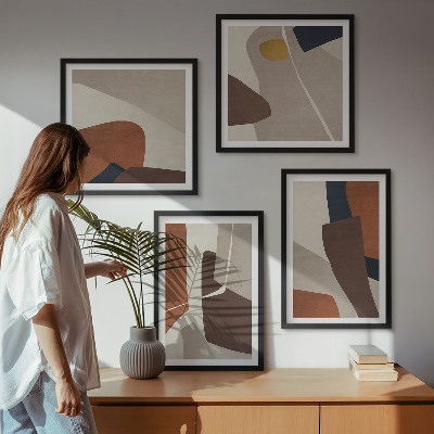 Wall art set Abstract modern shapes