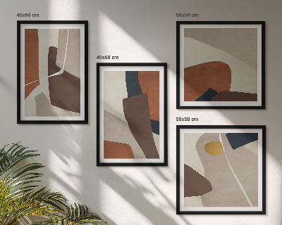 Wall art set Abstract modern shapes