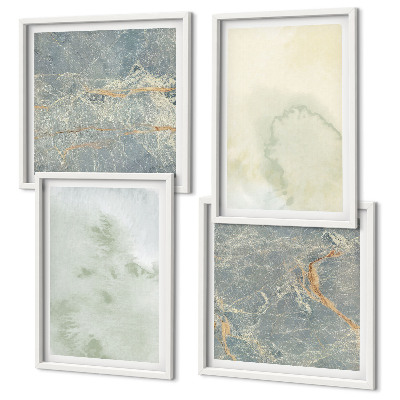 Set of 4 wall art pieces Pastel watercolor canvas paints