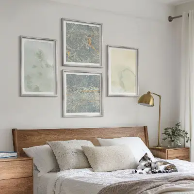 Pastel watercolor canvas wall art set of 4 pieces