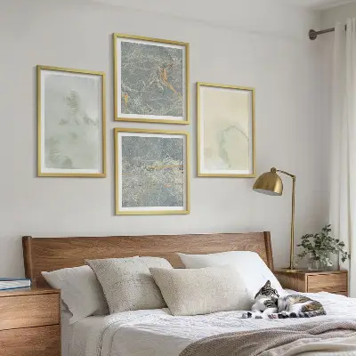 Pastel watercolor canvas wall art set of 4 pieces