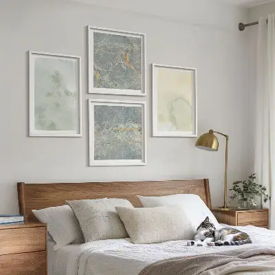 Pastel watercolor canvas wall art set of 4 pieces