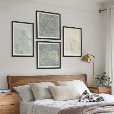 Set of 4 wall art pieces Pastel watercolor canvas paints