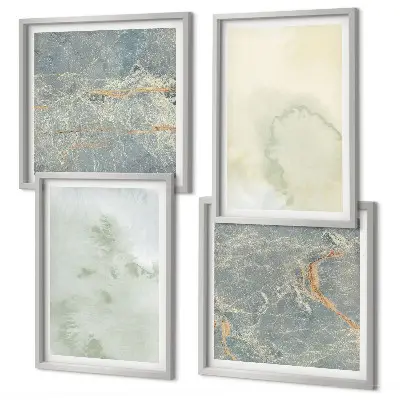 Pastel watercolor canvas wall art set of 4 pieces