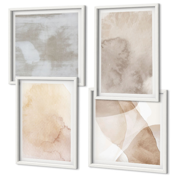 Multi-piece wall decor set Warm watercolor pastel textures