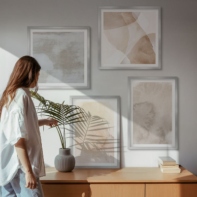 Multi-piece wall decor set Warm watercolor pastel textures