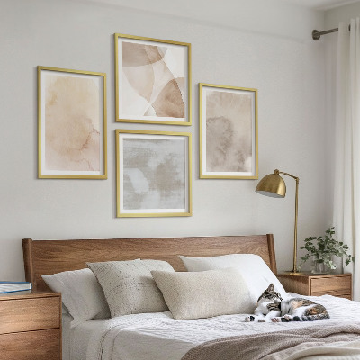Multi-piece wall decor set Warm watercolor pastel textures