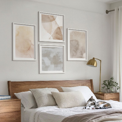 Multi-piece wall decor set Warm watercolor pastel textures