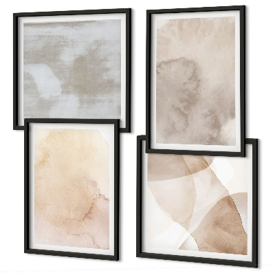 Multi-piece wall decor set Warm watercolor pastel textures