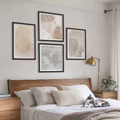 Multi-piece wall decor set Warm watercolor pastel textures