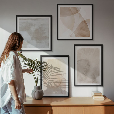 Multi-piece wall decor set Warm watercolor pastel textures