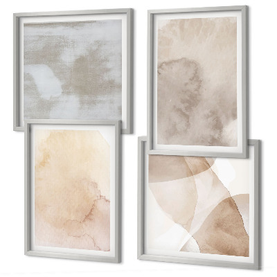 Multi-piece wall decor set Warm watercolor pastel textures