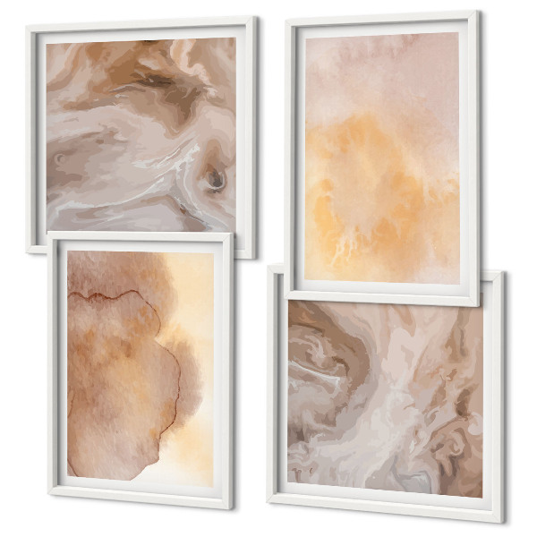 Wall art set Warm watercolors on canvas