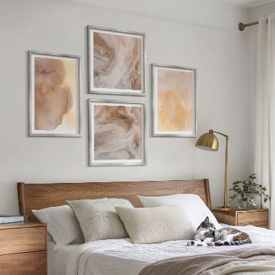 Wall art set Warm watercolors on canvas