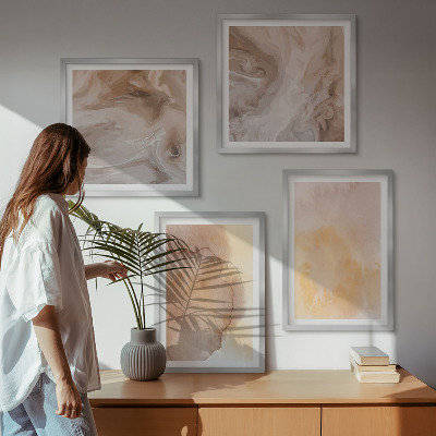 Wall art set Warm watercolors on canvas