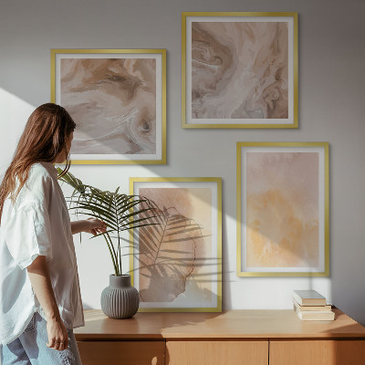 Wall art set Warm watercolors on canvas