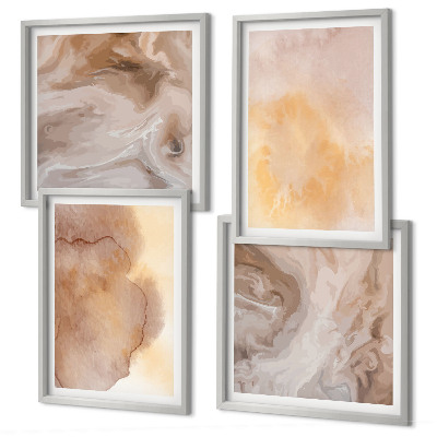 Wall art set Warm watercolors on canvas