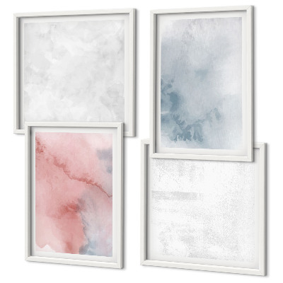 Set of 4 wall art pieces Pastel watercolor textures