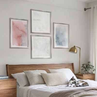 Set of 4 wall art pieces Pastel watercolor textures