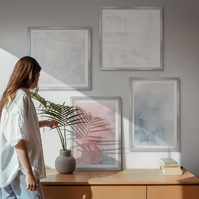 Set of 4 wall art pieces Pastel watercolor textures