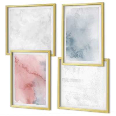Set of 4 wall art pieces Pastel watercolor textures