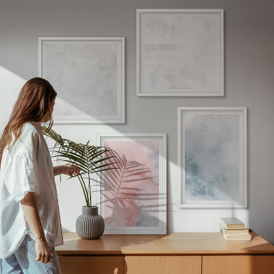 Set of 4 wall art pieces Pastel watercolor textures